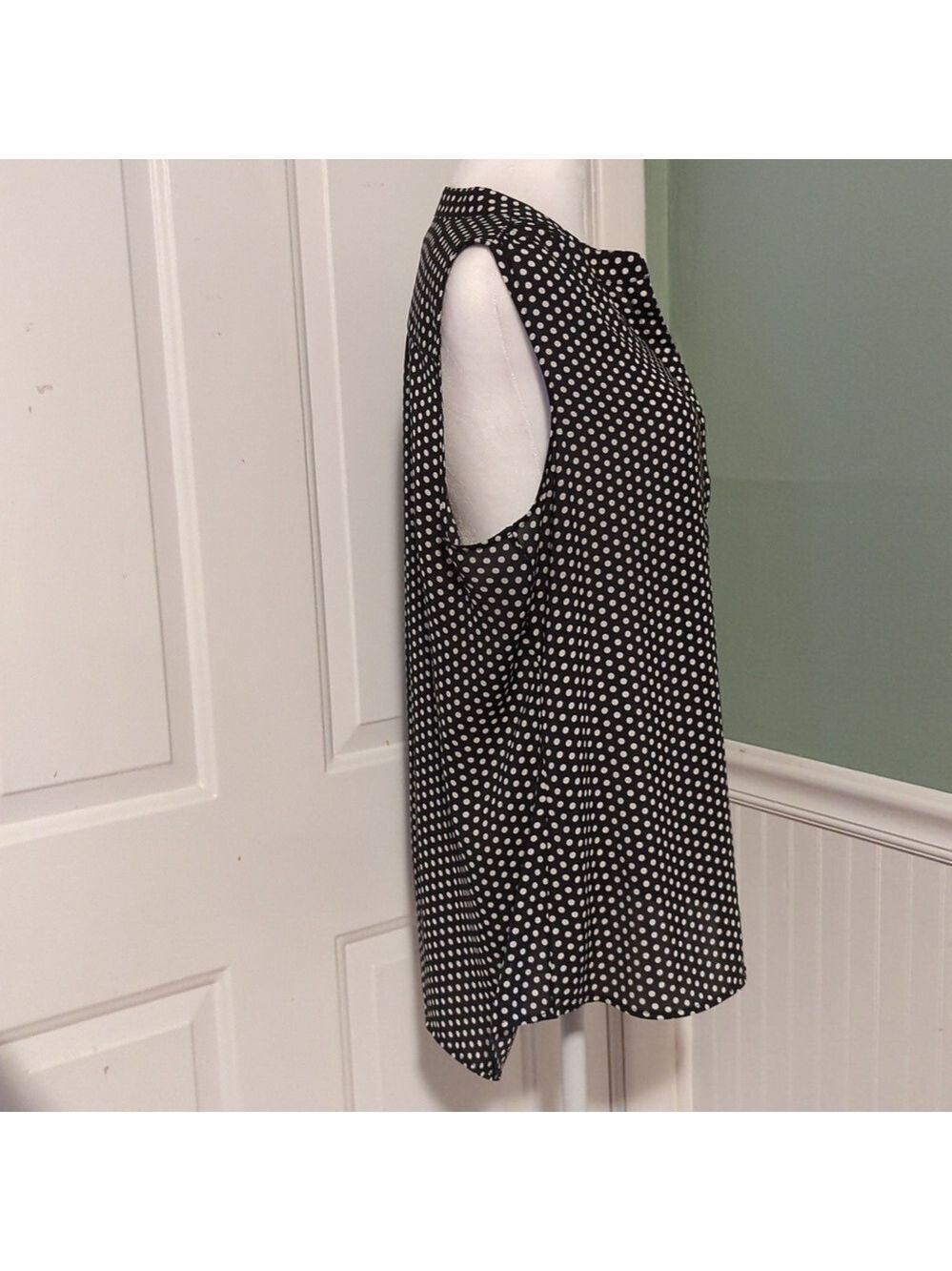 Banana Republic Black Tan Polka Dot Tank Top Size 14 - Picture 8 of 11